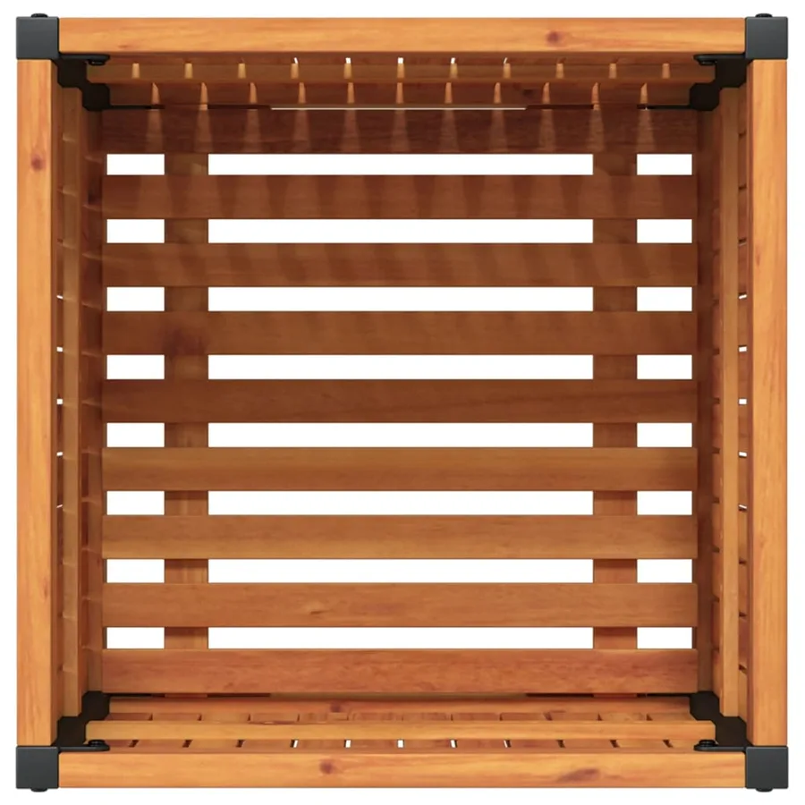 Jardinière 45x45x44 cm bois massif d'acacia et acier - 7