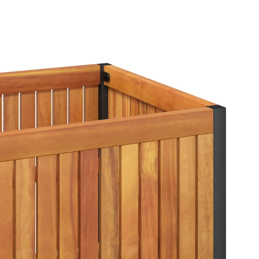 Jardinière 45x45x44 cm bois massif d'acacia et acier - 8