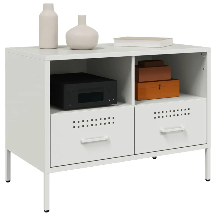 Meubles TV 2 pcs blanc 68x39x50,5 cm acier - 4