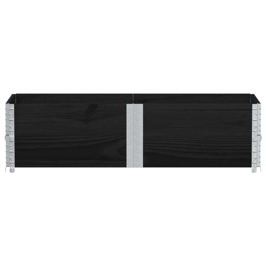 Jardinière noir 150x50 cm bois massif de pin - 3