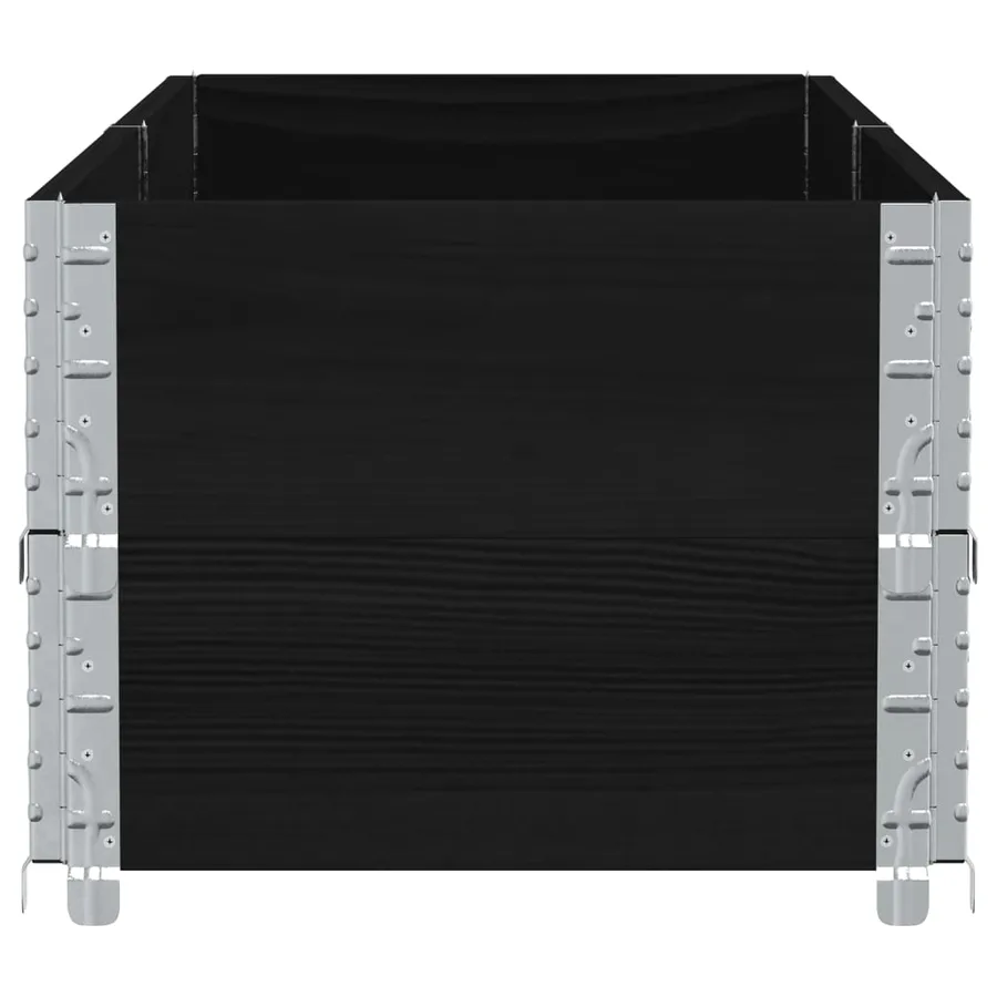 Jardinière noir 150x50 cm bois massif de pin - 4