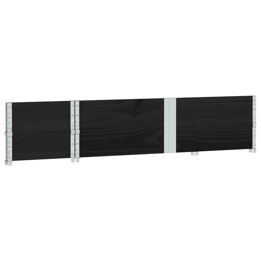 Jardinière noir 150x50 cm bois massif de pin - 6