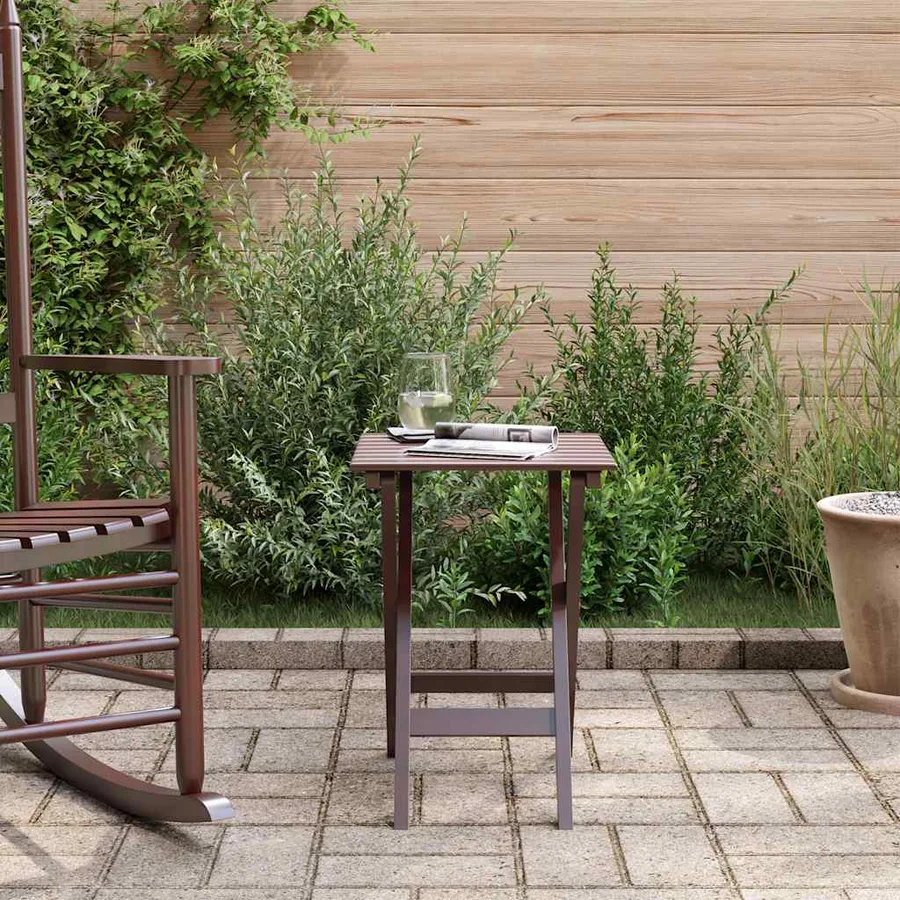 Table d’appoint pliable marron bois de peuplier massif - 3
