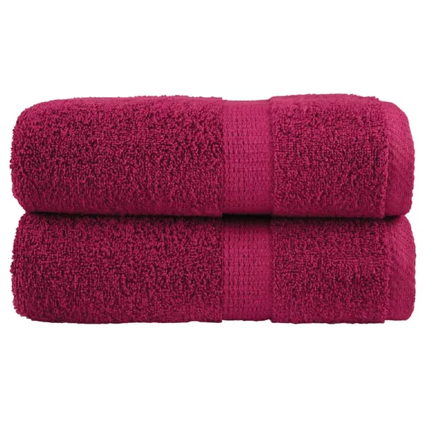 Serviettes de toilette premium SOLUND 2 pièces Bordeaux 30 x 30 cm 600 g/m²
