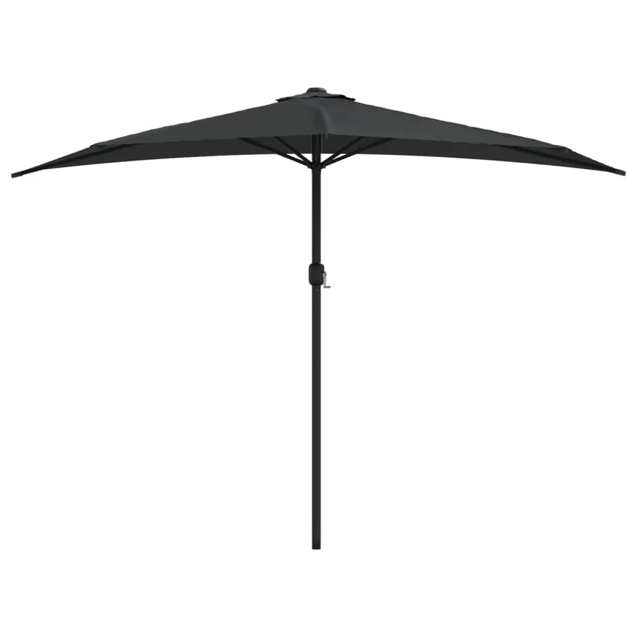 Parasol de balcon avec mât en aluminium Noir 300x155x223cm Demi - 3