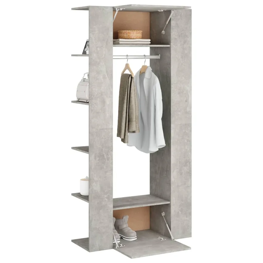 Armoires de couloir 2 pcs gris béton bois d'ingénierie - 5
