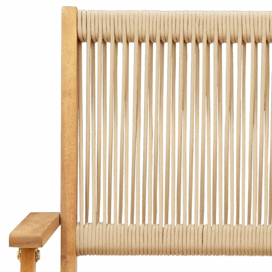 Chaises de jardin pliantes lot de 8 beige bois d'acacia massif - 9