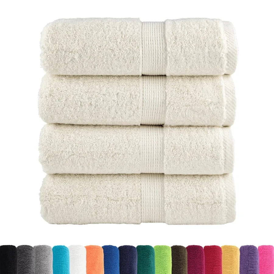 Serviettes de toilette premium SOLUND 4 pièces Crème 30 x 30 cm 600 g/m² - 2