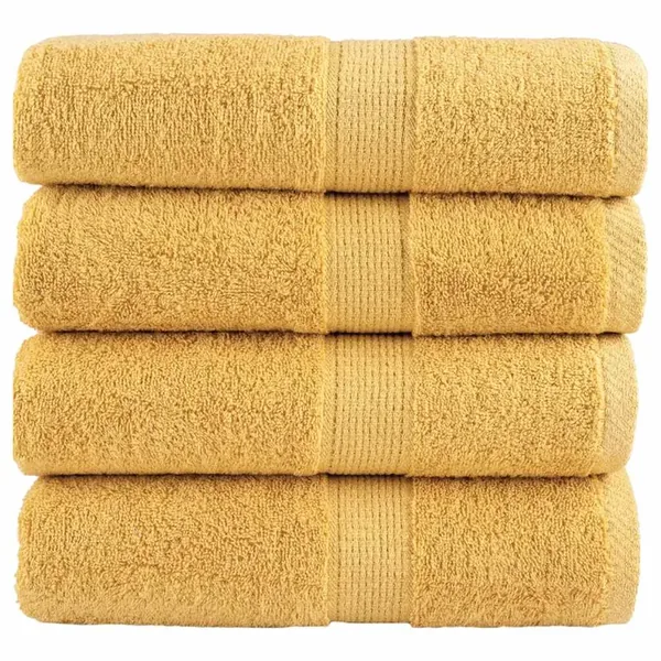 Serviettes de toilette premium SOLUND 4 pièces Or 30 x 30 cm 600 g/m²