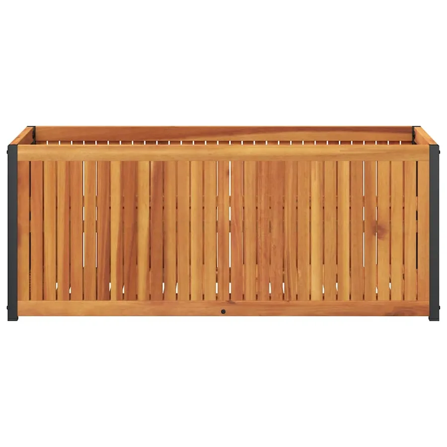 Jardinière 110x45x44 cm bois massif d'acacia et acier - 4