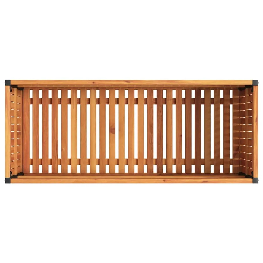 Jardinière 110x45x44 cm bois massif d'acacia et acier - 7