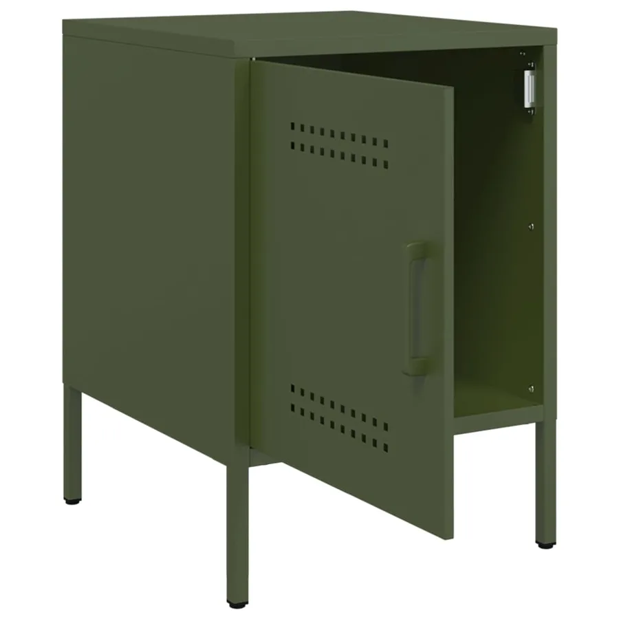 Tables de chevet 2 pcs vert olive 36x39x50,5 cm acier - 9