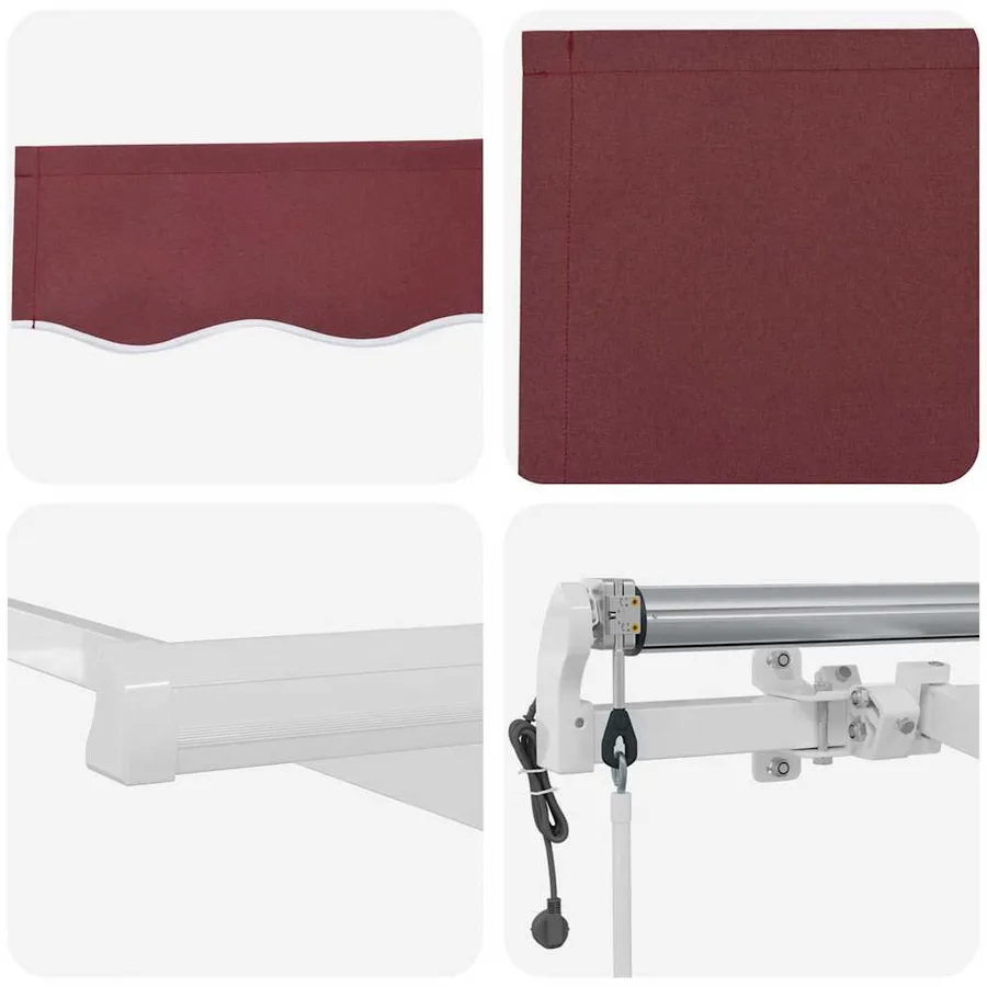 Auvent rétractable automatique bordeaux 500x300 cm - 10