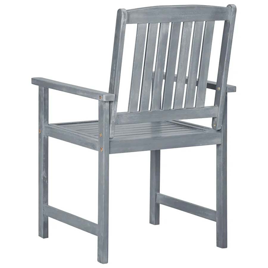 Chaises de jardin et coussins lot de 4 Gris Bois acacia massif - 6