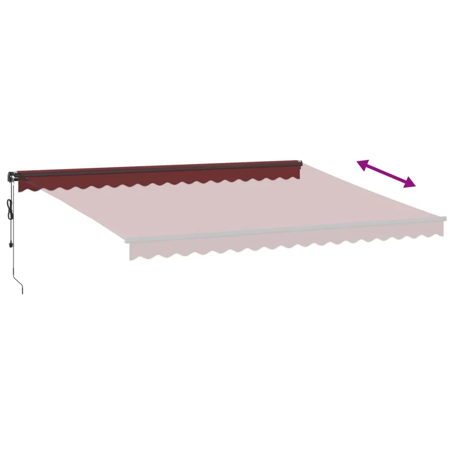 Auvent rétractable automatique avec LED bordeaux 450x350 cm - 6