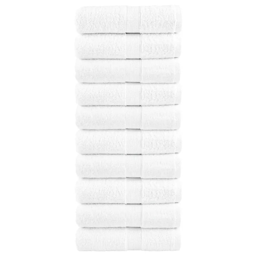Serviettes de toilette premium SOLUND 10 pièces Blanc 30 x 30 cm 600 g/m²
