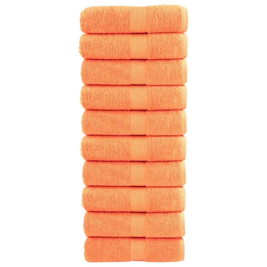 Serviettes de toilette premium SOLUND 10 pièces Orange 30 x 30 cm 600 g/m²