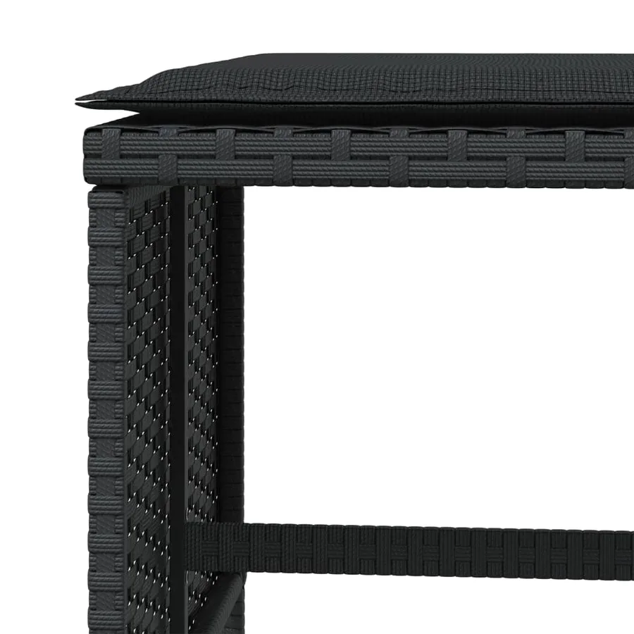 Tabourets de jardin avec coussins 4 pcs noir 40x40x35 cm rotin - 8