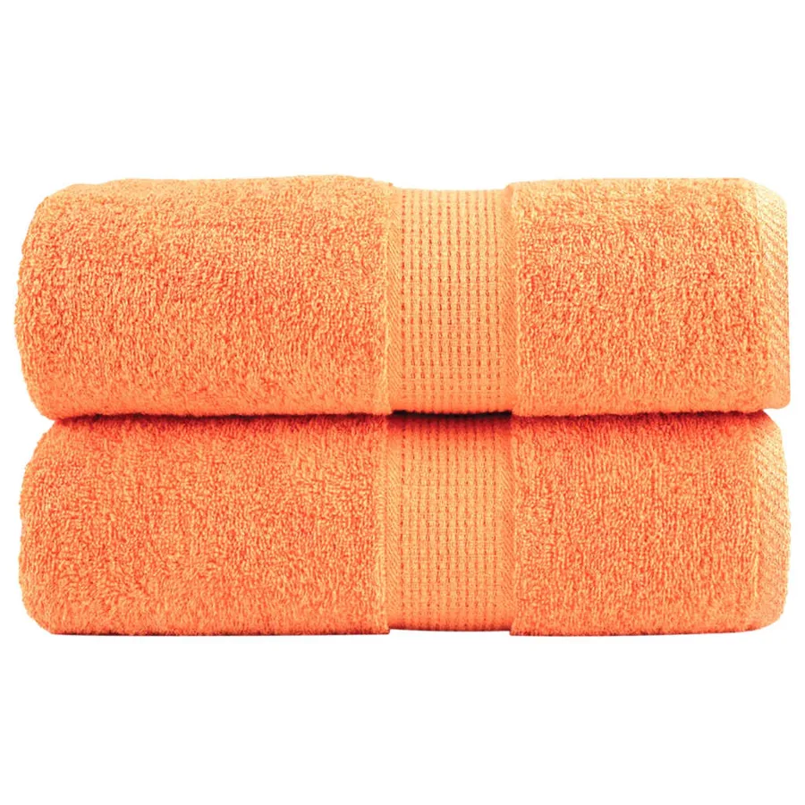 Serviettes de toilette premium SOLUND 2 pièces Orange 30 x 30 cm 600 g/m²