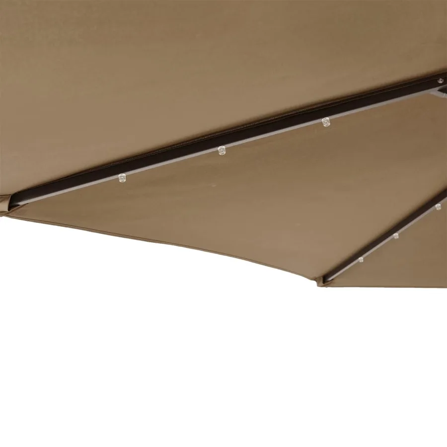 Parasol de jardin avec LED mât en acier taupe 225x225x212 cm - 10