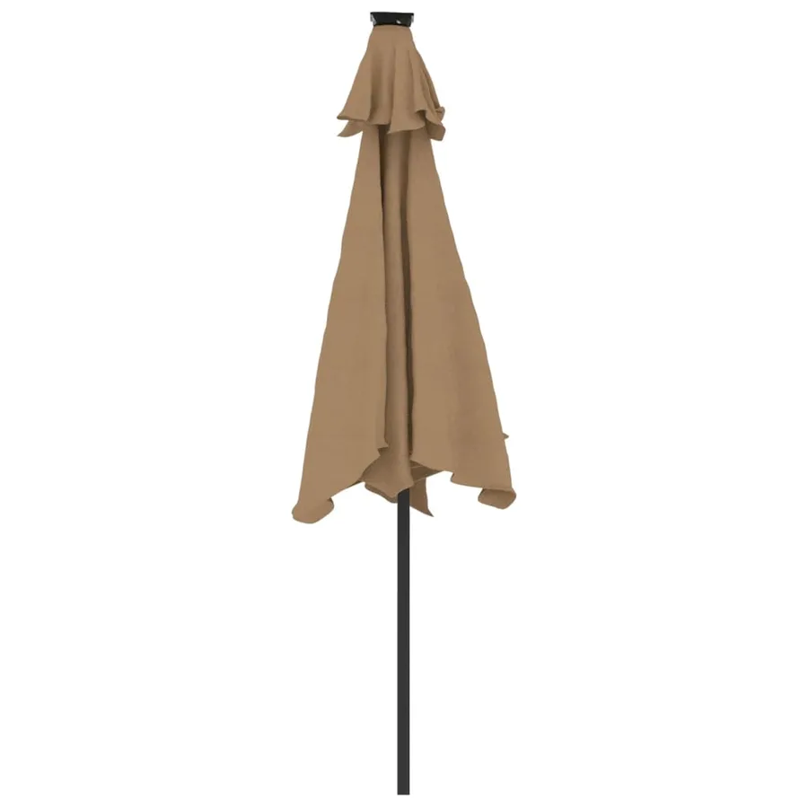 Parasol de jardin avec LED mât en acier taupe 225x225x212 cm - 7