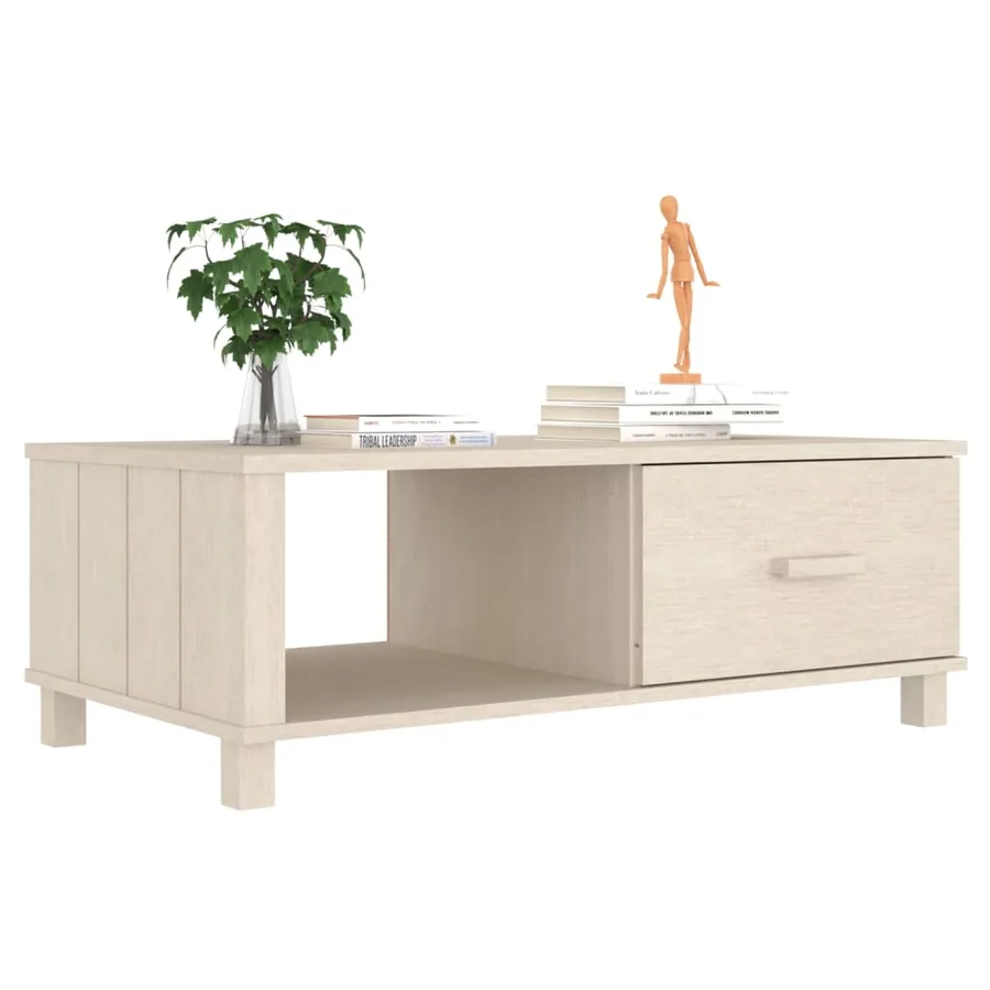 Table basse HAMAR Marron miel 100x55x35 cm Bois massif de pin - 4