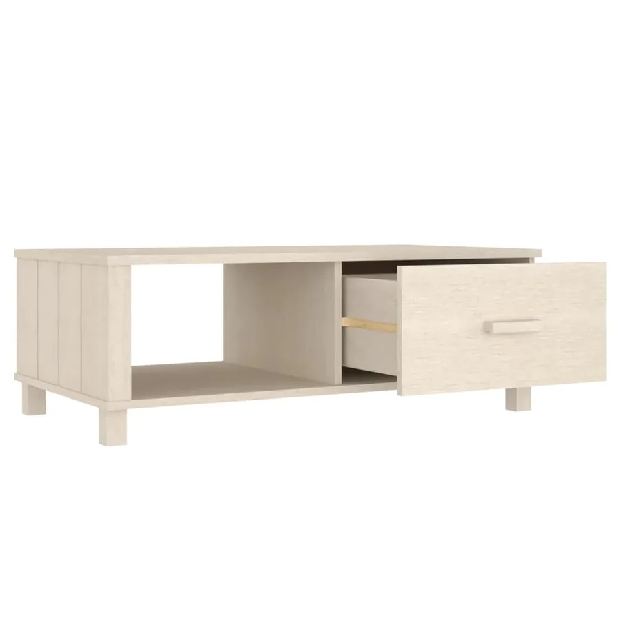Table basse HAMAR Marron miel 100x55x35 cm Bois massif de pin - 7