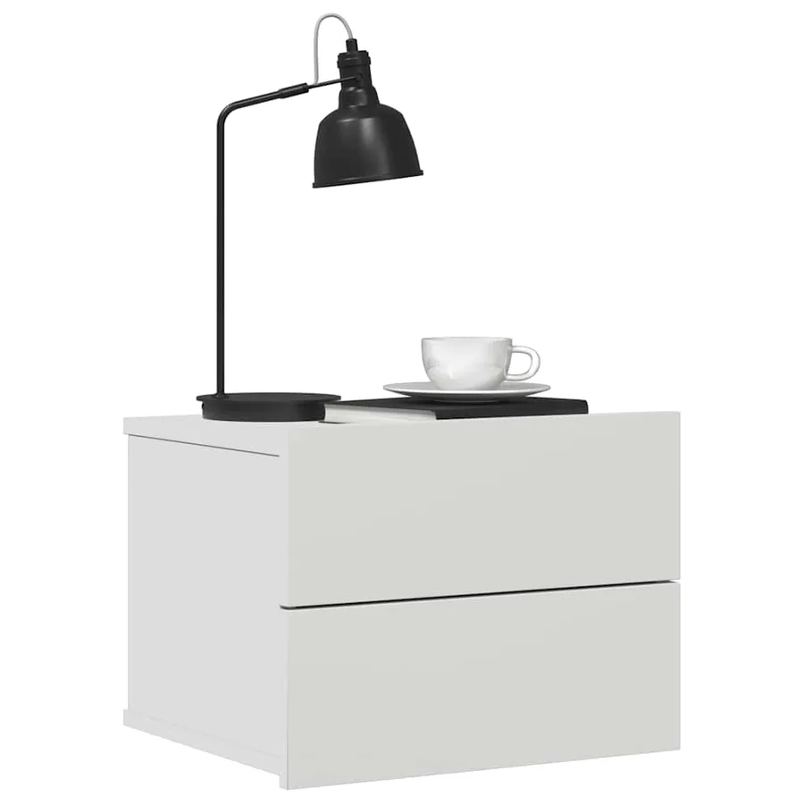 Table de chevet Blanc 40x30x30 cm Bois d'ingénierie - 7