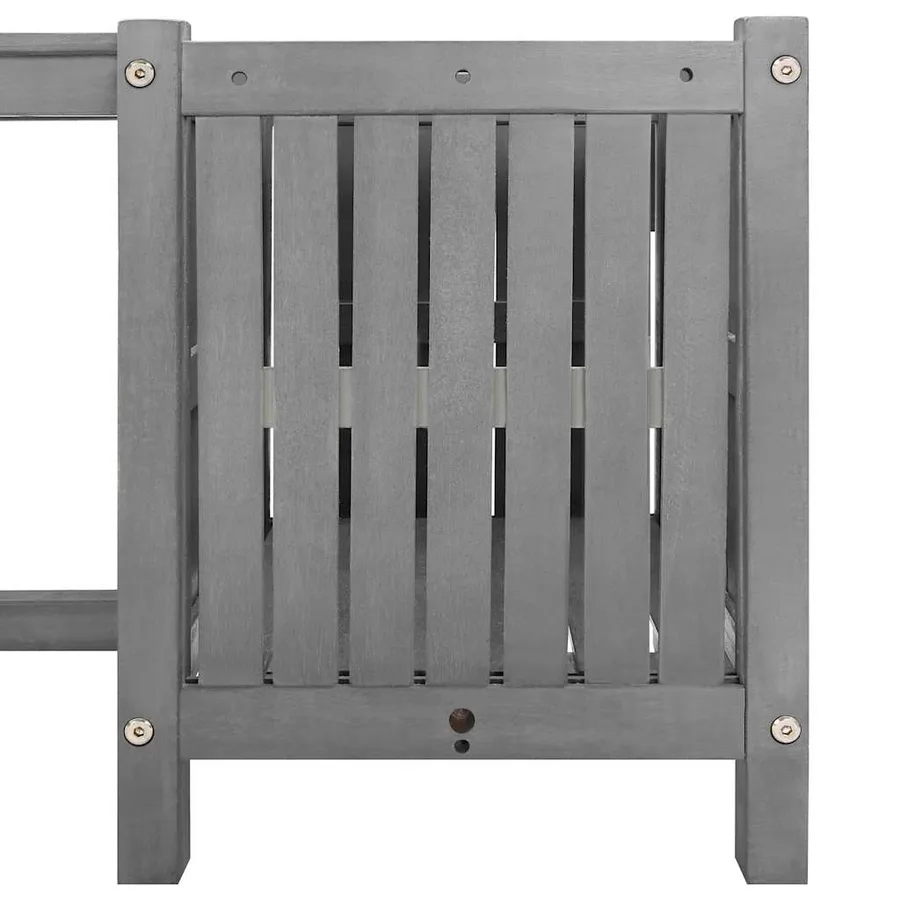 Banc de jardin avec 2 jardinières 150 cm bois d'acacia gris - 7