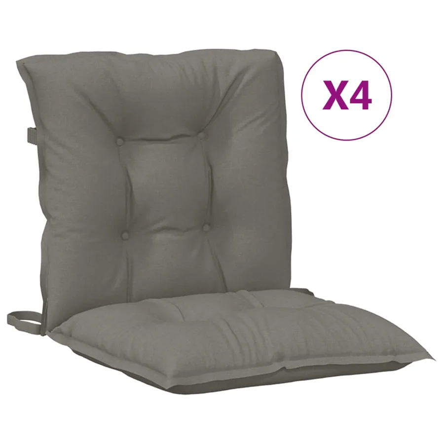 Coussins de chaise à dossier bas lot de 4 gris foncé mélangé - 2