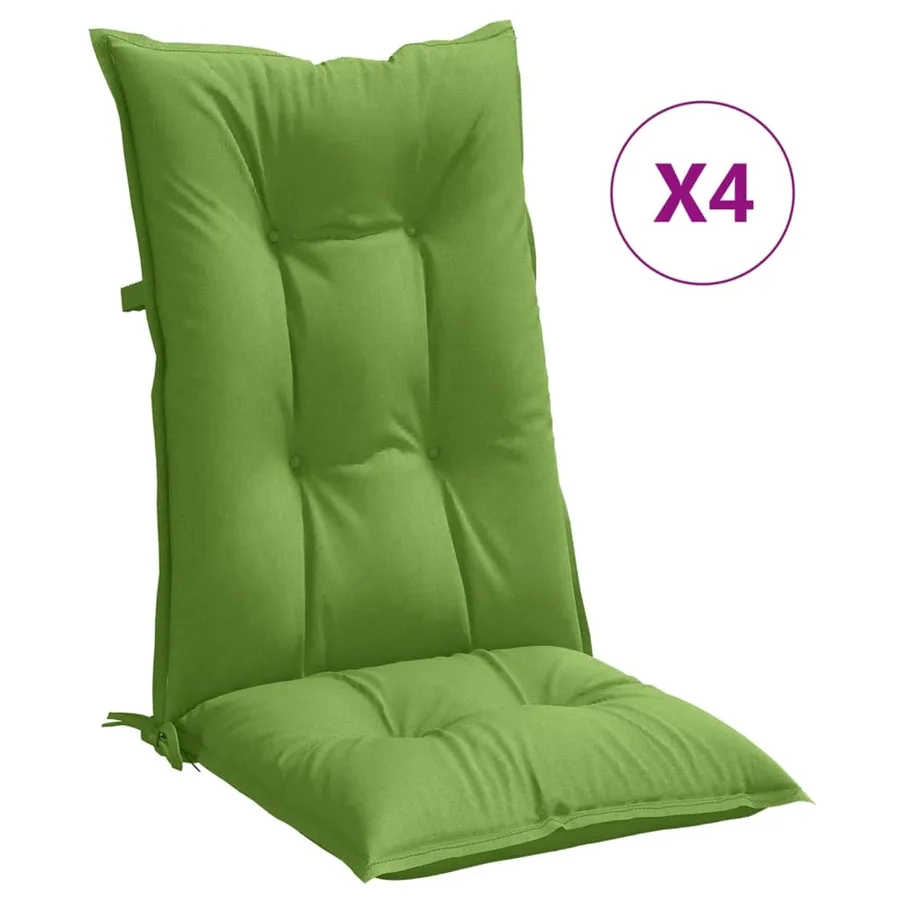 Coussins de chaise à dossier haut lot de 4 vert mélangé tissu - 2