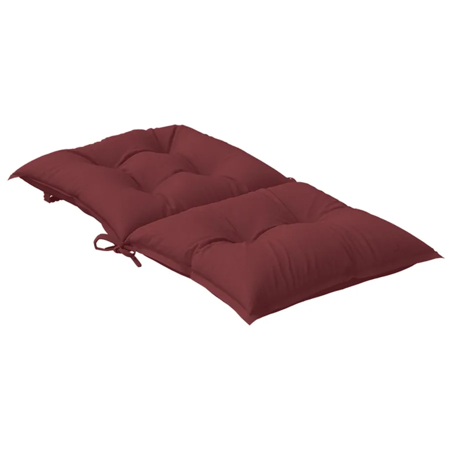 Coussins de chaise dossier bas lot de 4 rouge bordeaux mélangé - 5