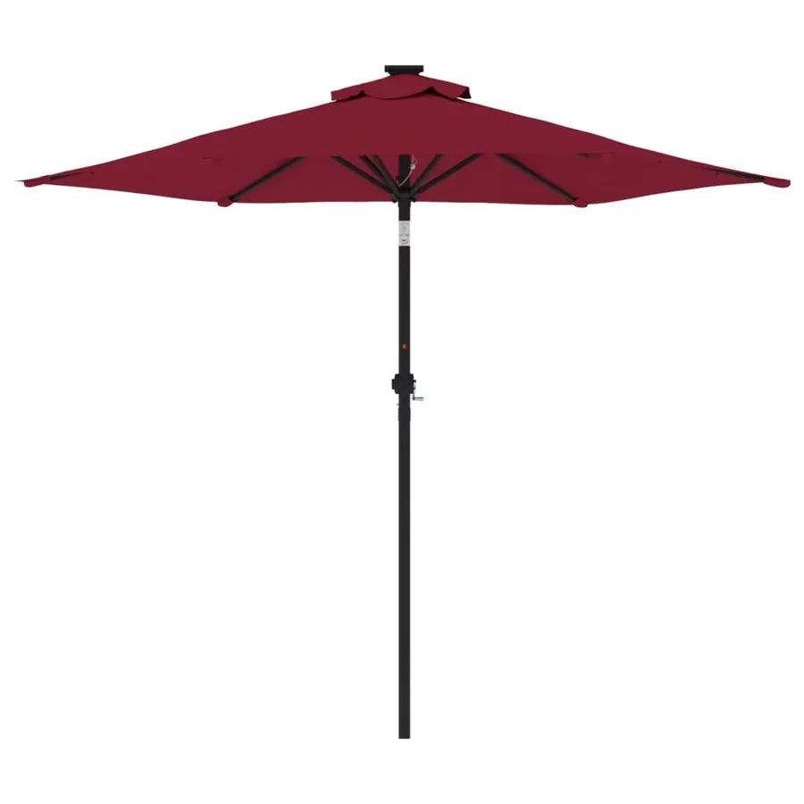 Parasol de jardin avec mât en acier bordeaux 225x225x212 cm - 4