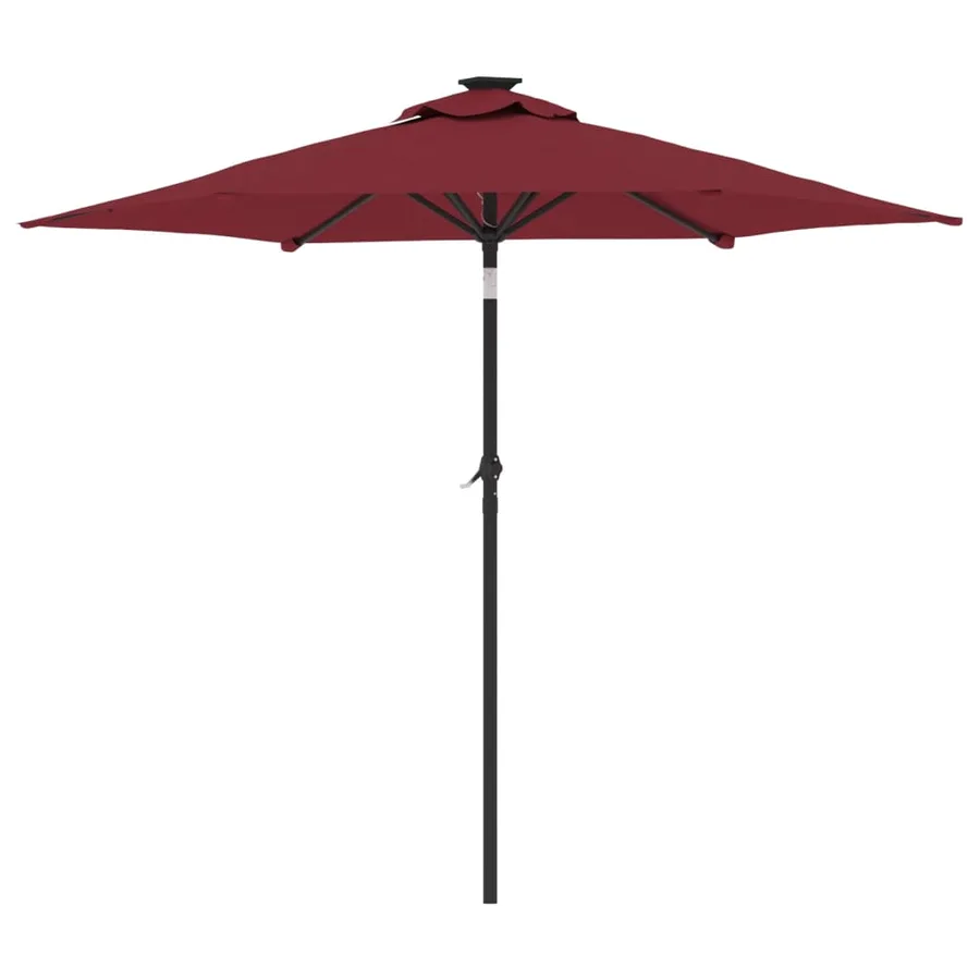 Parasol de jardin avec mât en acier bordeaux 225x225x212 cm - 5