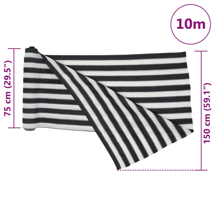 Filet brise-vue anthracite et blanc 1,5x10 m PEHD 150 g/m² - 8