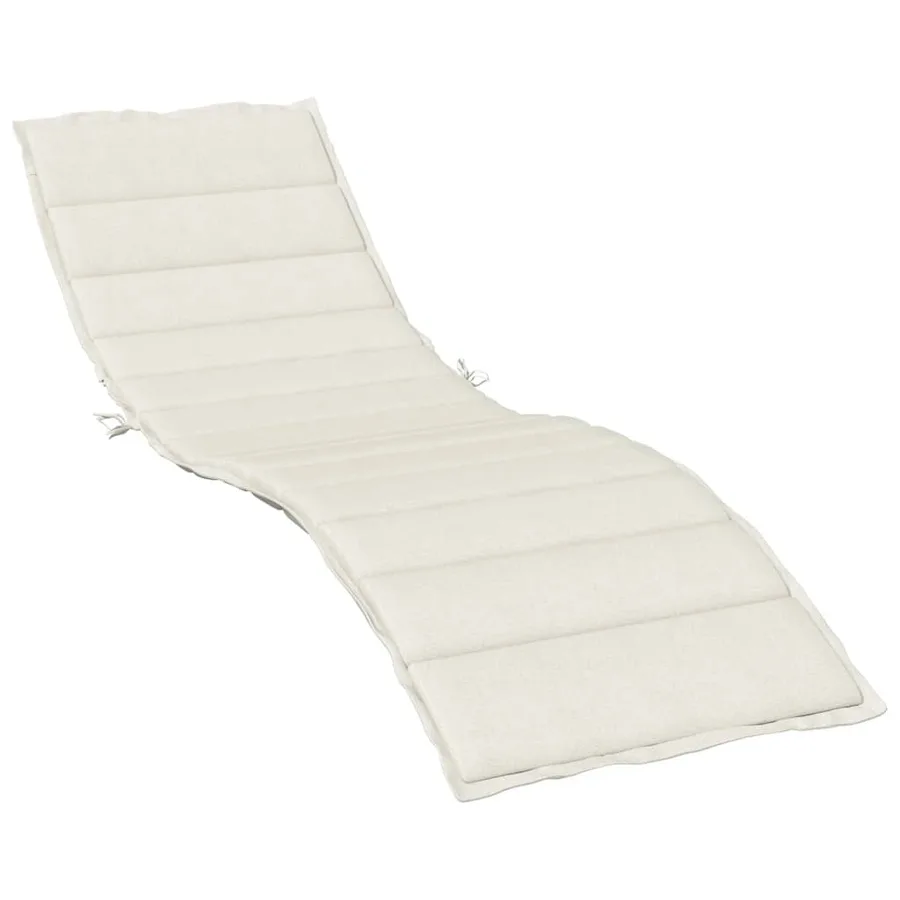Coussin de chaise longue crème mélangé 200x50x4 cm tissu - 2