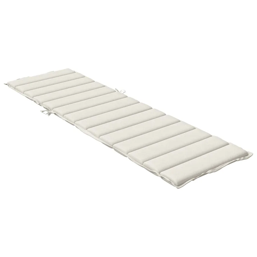 Coussin de chaise longue crème mélangé 200x50x4 cm tissu - 4