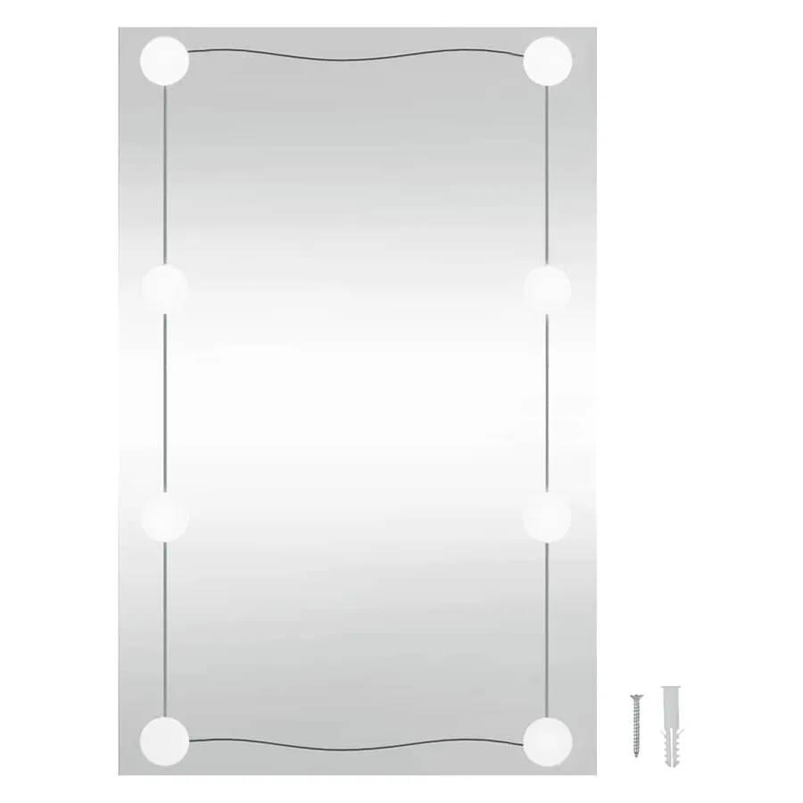 Miroir mural avec lumières LED 50x80 cm verre rectangulaire - 16