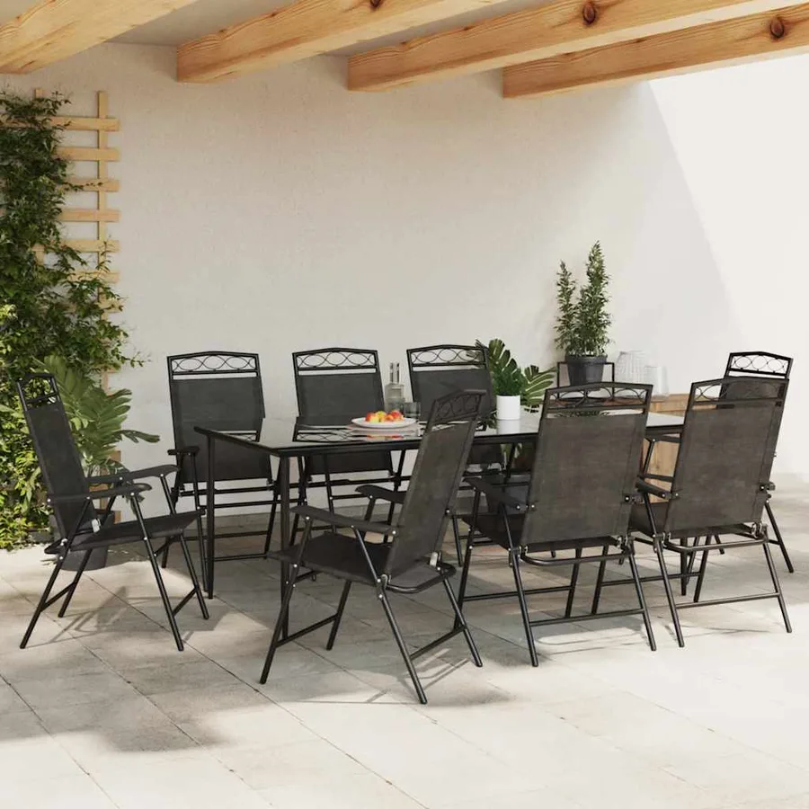Chaises de jardin pliables lot de 8 en acier et textilène - 4