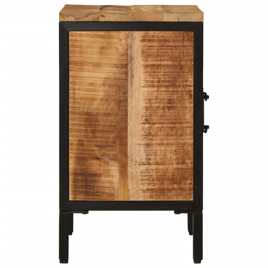 Table de chevet 40x30x52,5 cm bois de manguier massif brut - 4