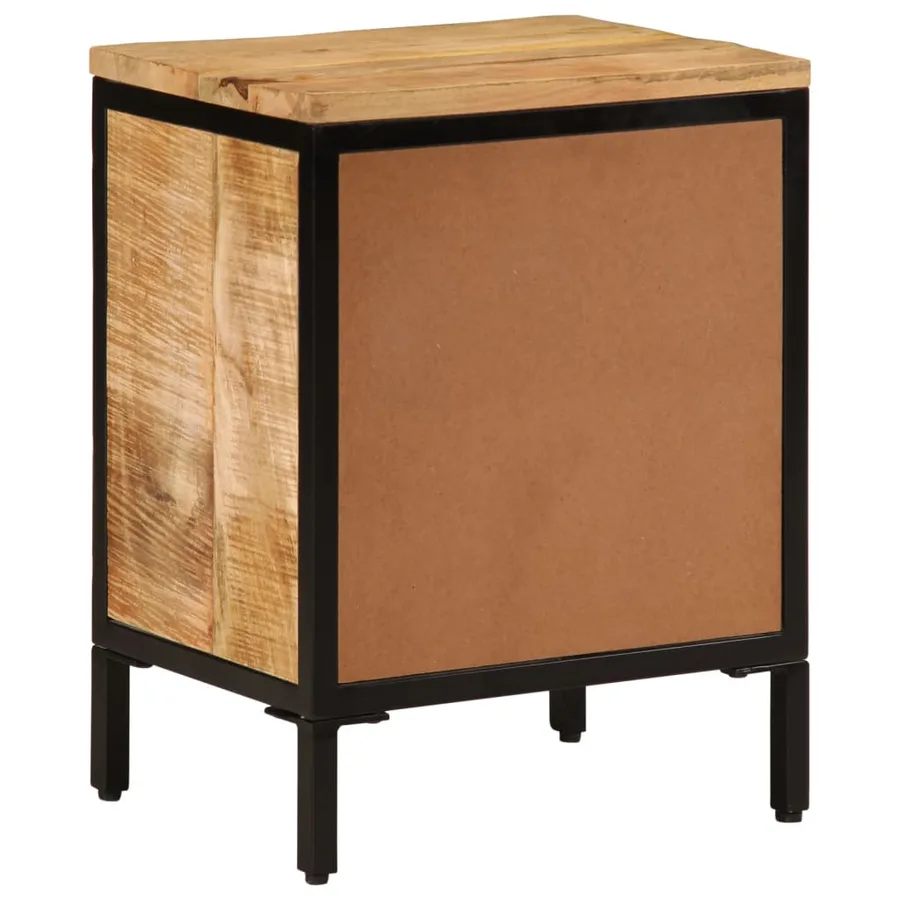 Table de chevet 40x30x52,5 cm bois de manguier massif brut - 5