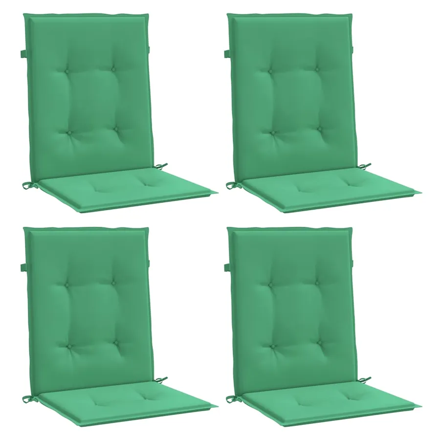 Coussins de chaise de jardin à dossier bas lot de 4 vert - 3