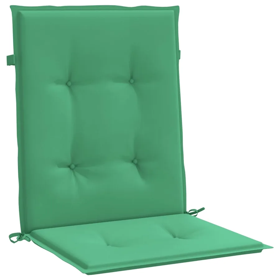Coussins de chaise de jardin à dossier bas lot de 4 vert - 5