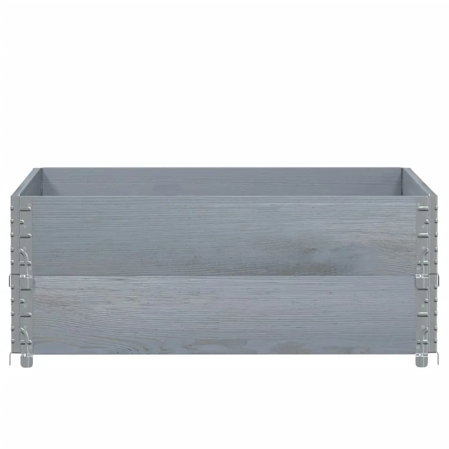 Jardinière gris 100x100 cm bois de pin massif - 2