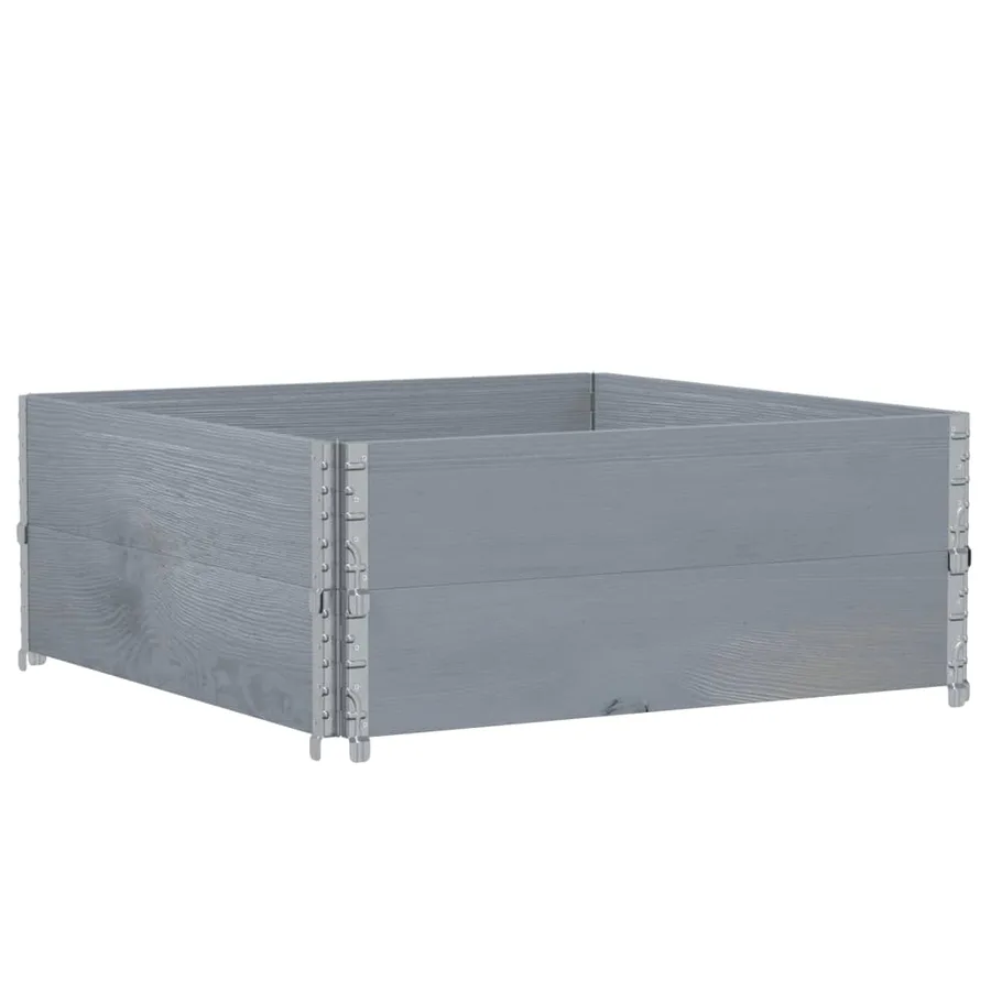 Jardinière gris 100x100 cm bois de pin massif - 4