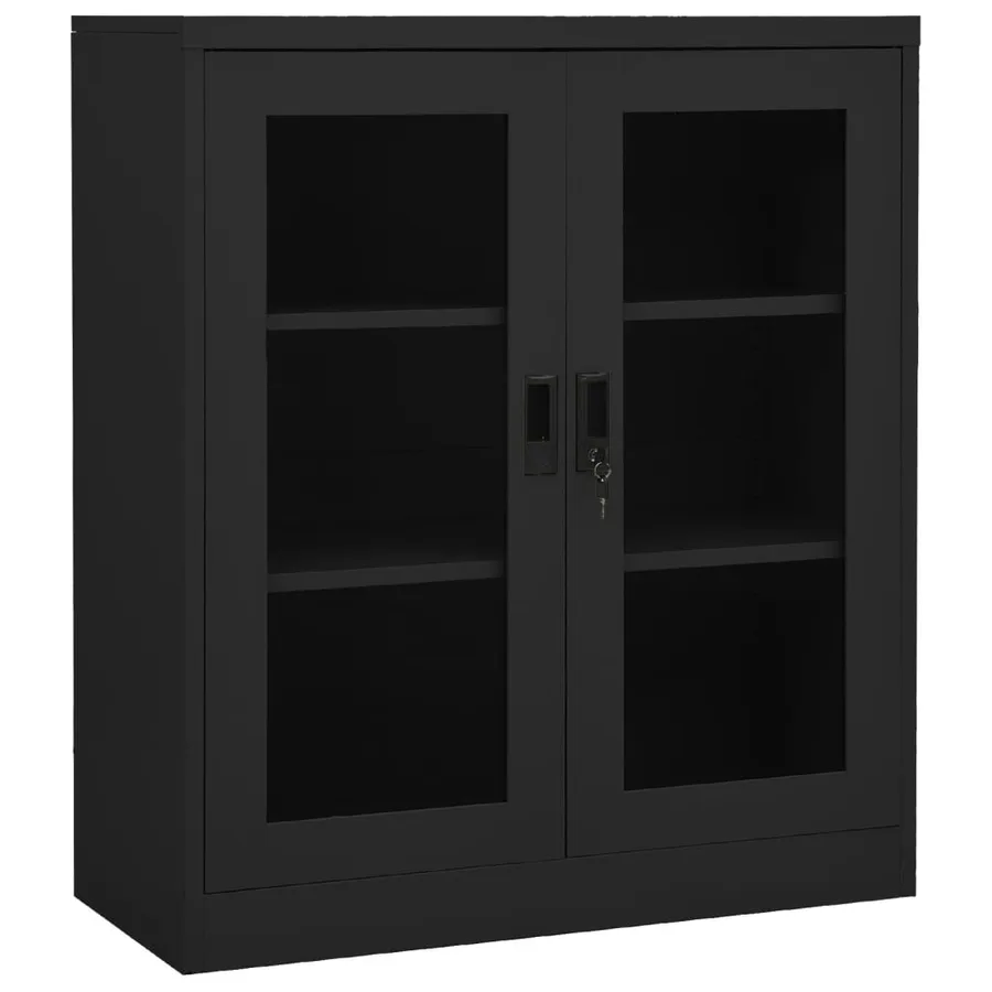Armoire de bureau et jardinière Anthracite 90x40x128 cm Acier - 5