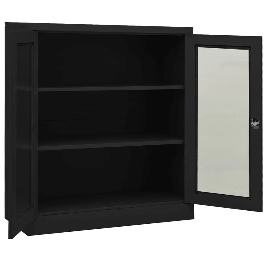 Armoire de bureau et jardinière Anthracite 90x40x128 cm Acier - 7