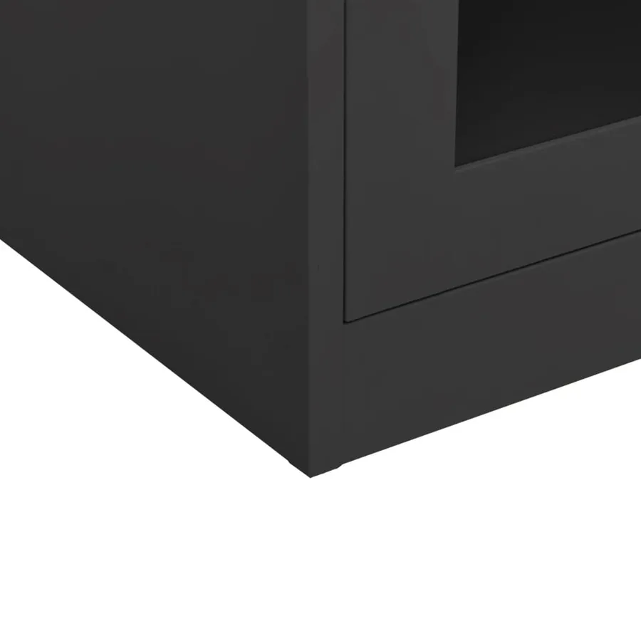 Armoire de bureau et jardinière Anthracite 90x40x128 cm Acier - 9