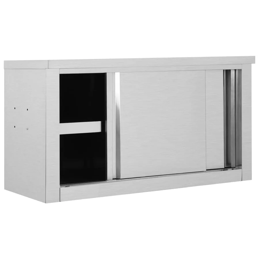 Armoire de cuisine avec portes coulissantes 90x40x50 cm Inox - 2