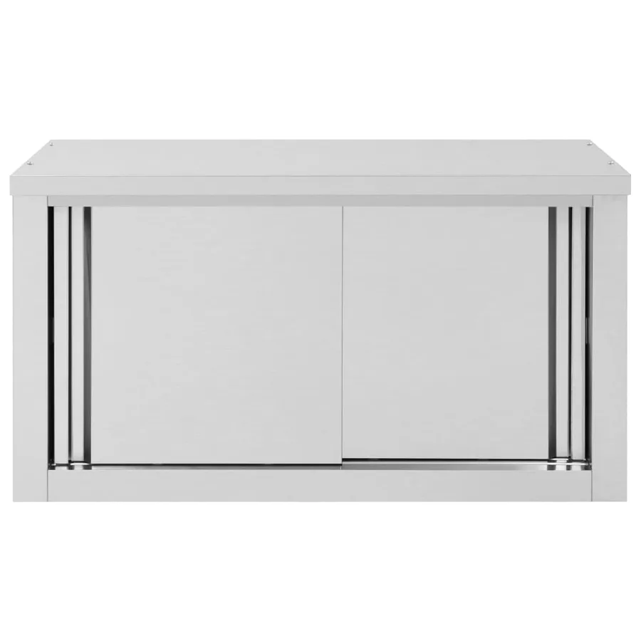 Armoire de cuisine avec portes coulissantes 90x40x50 cm Inox - 5